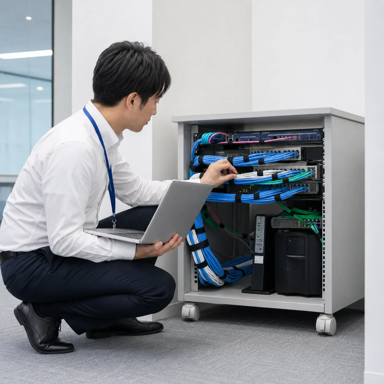 通信・ネットワーク構築の現場イメージ